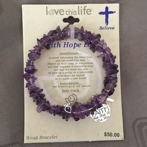 Purple Stone Faith Bracelet